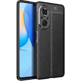 Case 4U Huawei Nova 9 SE Kılıf Rugan Armor Deri Görünümlü Yüksek Kalite Silikon Niss Siyah