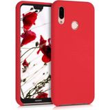 Case 4U Huawei P20 ile uyumlu Lite Kılıf Klasik Mat Renkli Yumuşak Premier Silikon Kırmızı HBCV00000AS8MF