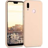 Case 4U Huawei P20 Lite Kılıf Klasik Mat Renkli Yumuşak Premier Silikon Gold - Altın