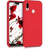 Case 4U Huawei P20 Lite Kılıf Klasik Mat Renkli Yumuşak Premier Silikon Kırmızı