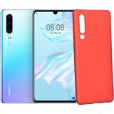Case 4U Huawei P30 Kılıf Klasik Mat Renkli Yumuşak Premier Silikon Kırmızı