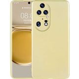 Case 4U Huawei P50 Pro Kılıf Klasik Mat Renkli Yumuşak Premier Silikon Altın
