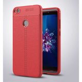 Case 4U Huawei P9 Lite Mini Kılıf Rugan Armor Deri Görünümlü Yüksek Kalite Silikon Niss Kırmızı