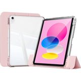 Case 4U iPad 11.nesil 2025 Kılıf Magnetik Ayrılabilen Airbagli C4U Sliding Tablet Kılıfı - Pembe