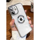 Case 4U iPhone 11 Kılıf Kamera Lens Korumalı Şeffaf Renkli Logo Gösteren Parlak Omega Kapak Gümüş