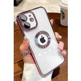 Case 4U iPhone 11 Kılıf Kamera Lens Korumalı Şeffaf Renkli Logo Gösteren Parlak Omega Kapak Rose Gold