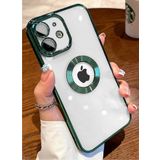 Case 4U iPhone 11 Kılıf Kamera Lens Korumalı Şeffaf Renkli Logo Gösteren Parlak Omega Kapak Yeşil