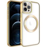 Case 4U iPhone 13 ile uyumlu Pro Kılıf Kablosuz Wireless Şarj Destekli Kamera Korumalı Şeffaf Kenarları Renkli Setro Kapak Altın HBCV00002SGCGE