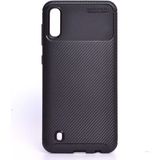 Case 4U M10 Uyumlu Kılıf Rugged Armor Karbon Desenli Lüx Negro Silikon Arka Kapak Siyah - Galaxy M10