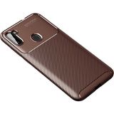 Case 4U M11 Uyumlu Kılıf Rugged Armor Karbon Desenli Lüx Negro Silikon Arka Kapak Kahverengi - Galaxy M11