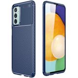 Case 4U M23 Uyumlu Kılıf Rugged Armor Karbon Desenli Lüx Negro Silikon Arka KapakLacivert - Galaxy M23