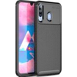 Case 4U M30 Uyumlu Kılıf Rugged Armor Karbon Desenli Lüx Negro Silikon Arka Kapak Siyah - Galaxy M30