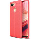 Case 4U Oppo A12 Kılıf Rugan Armor Deri Görünümlü Yüksek Kalite Silikon Niss Kırmızı
