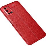 Case 4U Oppo A52 Kılıf Rugan Armor Deri Görünümlü Yüksek Kalite Silikon Niss Kırmızı