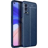 Case 4U Oppo A55 4G Kılıf Rugan Armor Deri Görünümlü Yüksek Kalite Silikon Niss Lacivert