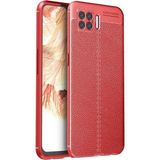 Case 4U Oppo A73 Kılıf Rugan Armor Deri Görünümlü Yüksek Kalite Silikon Niss Kırmızı
