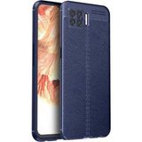 Case 4U Oppo A73 Kılıf Rugan Armor Deri Görünümlü Yüksek Kalite Silikon Niss Lacivert