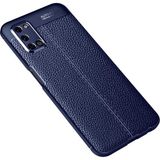 Case 4U Oppo A92 Kılıf Rugan Armor Deri Görünümlü Yüksek Kalite Silikon Niss Lacivert