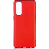 Case 4U Oppo Reno 4 Pro 4G Kılıf Klasik Mat Renkli Yumuşak Premier Silikon Kırmızı