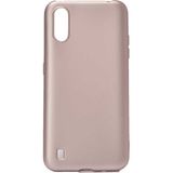 Case 4U Samsung Galaxy A01 Kılıf Klasik Mat Renkli Yumuşak Premier Silikon Rose Gold