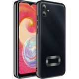 Case 4u Samsung Galaxy A06 Kılıf Kamera Korumalı Logo Gösteren Zore Omega Kapak Siyah