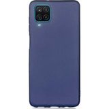 Case 4U Samsung Galaxy A12 Kılıf Klasik Mat Renkli Yumuşak Premier Silikon Lacivert