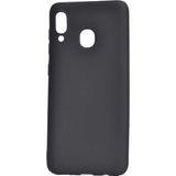 Case 4U Samsung Galaxy A20 - A30 Kılıf Klasik Mat Renkli Yumuşak Premier Silikon Siyah