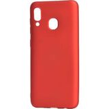 Case 4U Samsung Galaxy A20 - A30 Uyumlu Kılıf Klasik Mat Renkli Yumuşak Premier Silikon Kırmızı