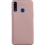 Case 4U Samsung Galaxy A20S Kılıf Klasik Mat Renkli Yumuşak Premier Silikon Rose Gold