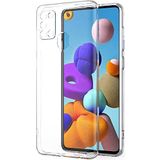 Case 4U Samsung Galaxy A21S Uyumlu Kılıf Kamera Korumalı Yumuşak Şeffaf Ince Süper Silikon