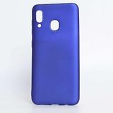 Case 4U Samsung Galaxy A30 Kılıf Klasik Mat Renkli Yumuşak Premier Silikon Saks Mavi