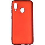Case 4U Samsung Galaxy A40 Uyumlu Kılıf Klasik Mat Renkli Yumuşak Premier Silikon Kırmızı