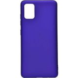 Case 4U Samsung Galaxy A71 Kılıf Klasik Mat Renkli Yumuşak Premier Silikon Saks Mavi