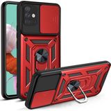 Case 4u Samsung Galaxy A71 Kılıf Ultra Korumalı Yüzüklü Manyetik Sürgülü Vega Kapak Kırmızı