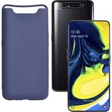Case 4U Samsung Galaxy A80 Kılıf Klasik Mat Renkli Yumuşak Premier Silikon Lacivert