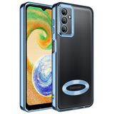 Case 4U Samsung Galaxy ile uyumlu A24 Kılıf Kamera Lens Korumalı Şeffaf Renkli Logo Gösteren Parlak Omega Kapak Sierra Mavisi HBCV00004G9YLU