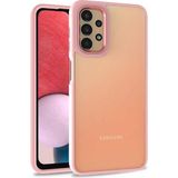 Case 4U Samsung Galaxy ile uyumlu A53 5G Uyumlu Kılıf Kamera Çıkıntılı Arkası Kristal Şeffaf Hassas Tuşlu Renkli Kenarlı Flora Kapak Rose Gold HBCV00002E6MR7