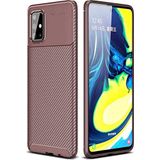 Case 4U Samsung Galaxy ile uyumlu A71 Kılıf Rugged Armor Karbon Uzun Ömürlü Negro Kılıf Silikon Kahverengi HBCV00000Q0OYO