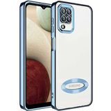 Case 4U Samsung Galaxy ile uyumlu M12 Uyumlu Kılıf Kamera Lens Korumalı Şeffaf Renkli Logo Gösteren Parlak Omega Kapak Sierra Mavisi HBCV00003HQ4MS