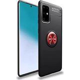 Case 4U Samsung Galaxy ile uyumlu M31S Kılıf Autofocus Shockprof Ravel Yüzüklü Standlı Slikon Kapak Siyah - Kırmızı HBCV00000AS7T4
