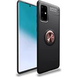Case 4U Samsung Galaxy ile uyumlu M31S Kılıf Autofocus Shockprof Ravel Yüzüklü Standlı Slikon Kapak Siyah-Rose Gold HBCV00000AS7QP