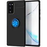 Case 4U Samsung Galaxy ile uyumlu S20 FE Kılıf Autofocus Shockprof Ravel Yüzüklü Standlı Slikon Kapak Siyah - Mavi HBCV00000AS7TY