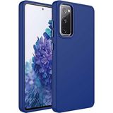 Case 4U Samsung Galaxy ile uyumlu S20 FE Uyumlu Kılıf Metal Çerçeve Hassas Butonlu Renkli Içi Kadife Lansman Kılıfı Luna Kapak Lacivert HBCV00003HQ559