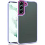 Case 4U Samsung Galaxy ile uyumlu S22 Kılıf Kamera Çıkıntılı Arkası Kristal Şeffaf Hassas Tuşlu Renkli Kenarlı Flora Kapak Lila HBCV00002E6KQU