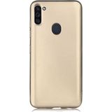 Case 4U Samsung Galaxy M11 Kılıf Klasik Mat Renkli Yumuşak Premier Silikon Altın