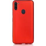 Case 4U Samsung Galaxy M11 Kılıf Klasik Mat Renkli Yumuşak Premier Silikon Kırmızı