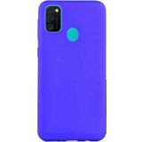 Case 4U Samsung Galaxy M21 Kılıf Klasik Mat Renkli Yumuşak Premier Silikon Mavi