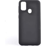 Case 4U Samsung Galaxy M21 Kılıf Klasik Mat Renkli Yumuşak Premier Silikon Siyah