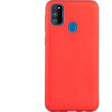 Case 4U Samsung Galaxy M30S Kılıf Klasik Mat Renkli Yumuşak Premier Silikon Kırmızı