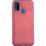 Case 4U Samsung Galaxy M30S Kılıf Klasik Mat Renkli Yumuşak Premier Silikon Koyu Mor